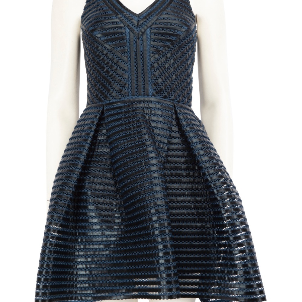 Maje Dress Midnight Blue Vinyl Avant-Garde / Size 4-6 Equivalent (French 2)